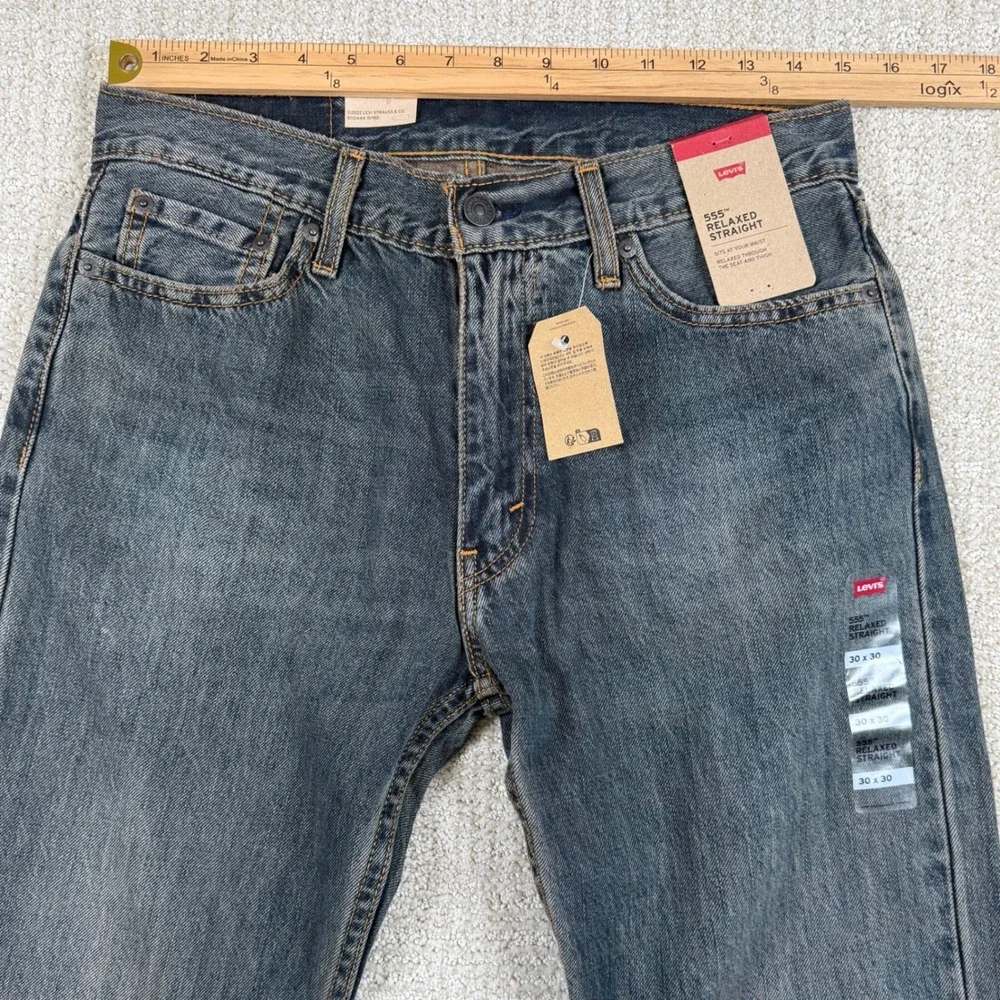 NEW Levi's 555 Mens 30x30 Relaxed Straight Leg Denim Blue Jeans